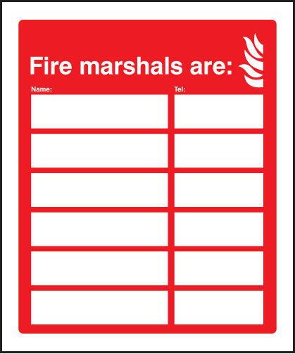 Fire Marshals Are (6 Names And Numbers) Sign