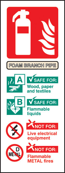 Foam Branchpipe Identification Sign