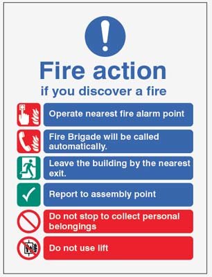 Fire Action Auto Dial With Lift Sign