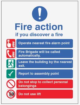 Fire Action Auto Dial With Lift Sign