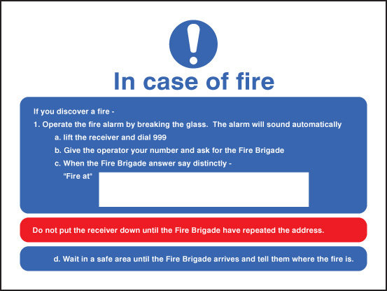 In Case Of Fire Sign