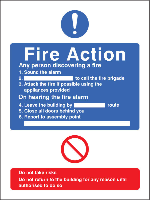 General Fire Action Sign