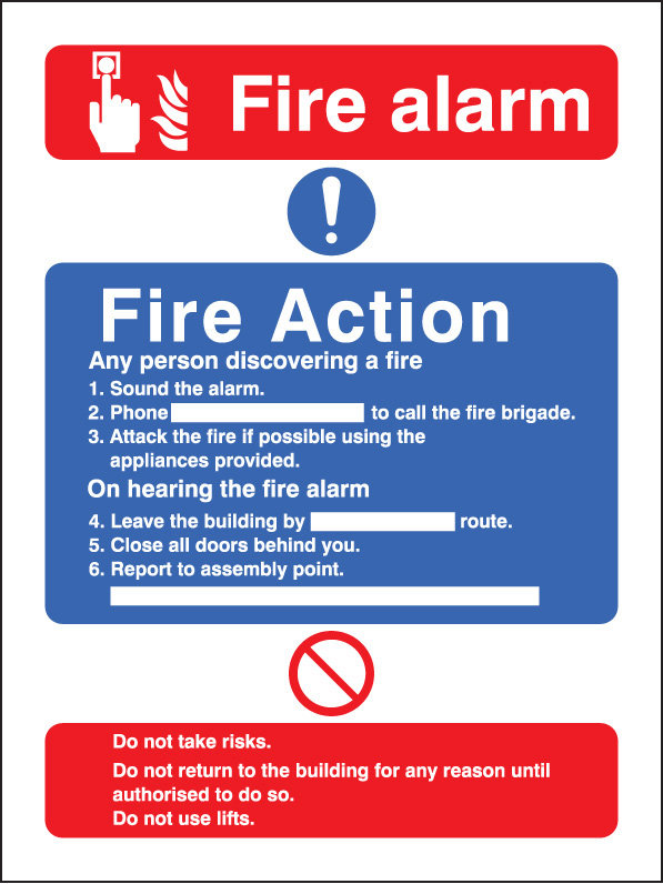 Fire Action/Call Point Without Lift Sign