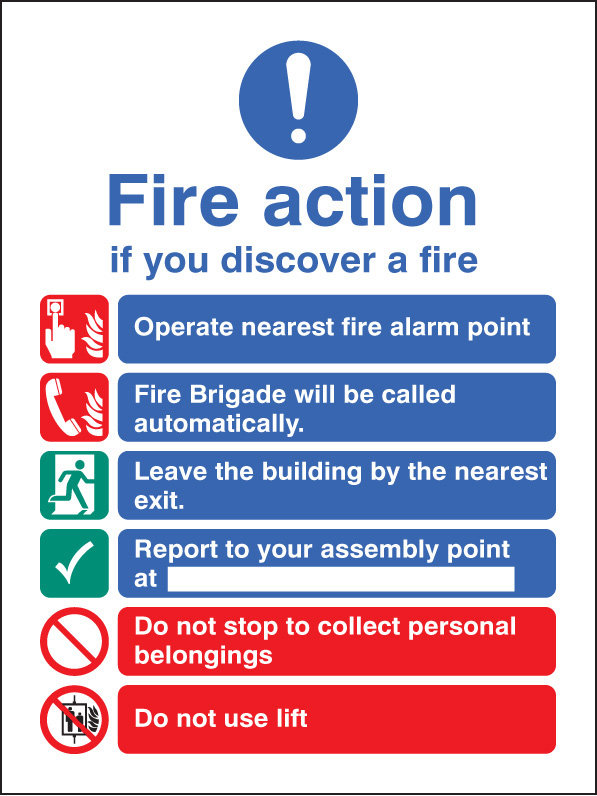 Fire Action Auto Dial With Lift Sign