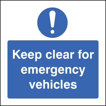 Keep Clear For Emergency Vehicles Sign