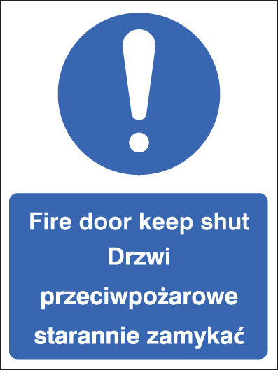 Fire Door Keep Shut (English/Polish) Sign