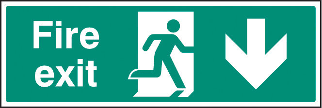 Fire Exit - Down Sign - Fire safety Sign