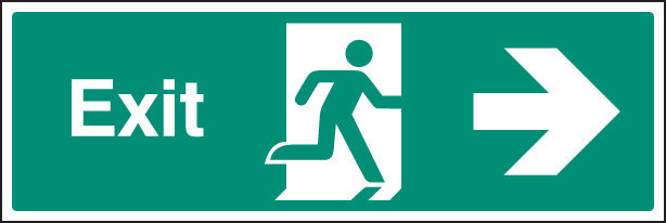 Exit - Right Sign - Fire safety Sign