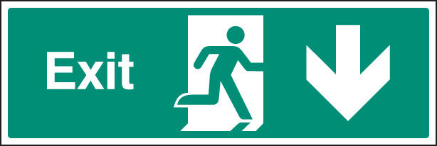 Exit - Down Sign - Fire safety Sign