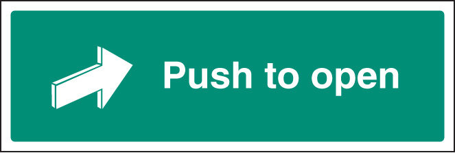 Push To Open Sign - Fire Safety Sign