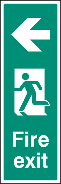 Fire Exit Left (Portrait) Sign - Fire Safety Sign