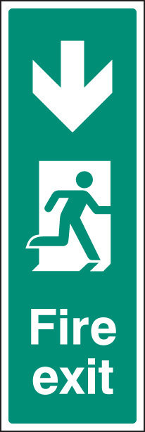 Fire Exit Down (Portrait) Sign - Fire Safety Sign