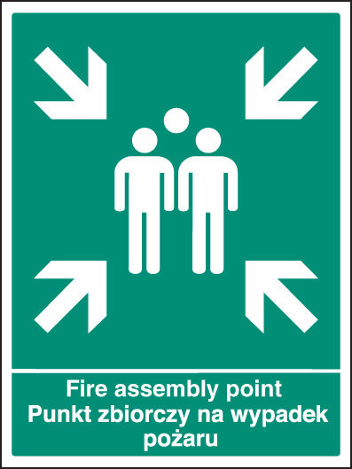 Fire Assembly Point (English/Polish) Sign