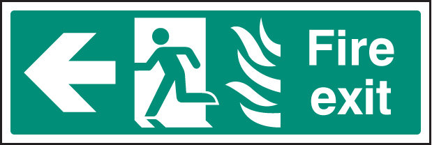 Fire Exit - Arrow Left HTM Sign - Fire Safety Sign