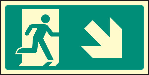 Arrow Down Right Intermediate Marker Sign