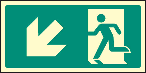 Arrow Down Left Intermediate Marker Sign