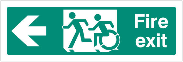 Disabled Fire Exit Arrow Left - Inclusive Design