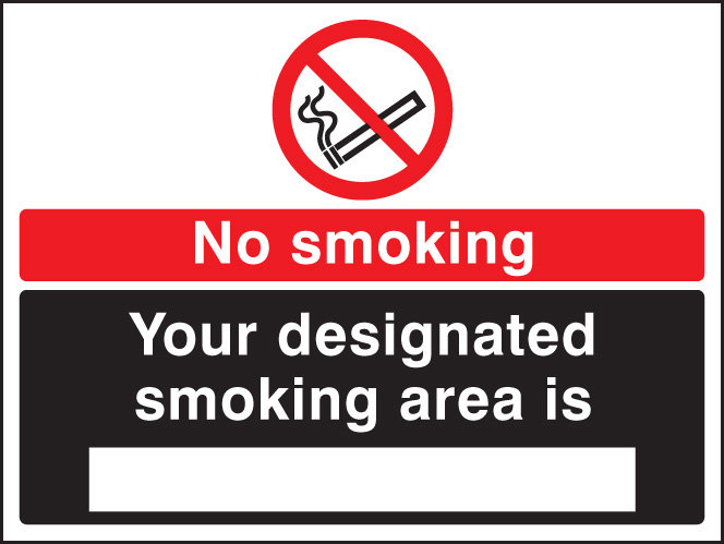 No Smoking Designated Smoking Area Is (White/Black)