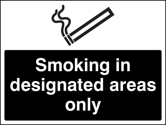Smoking In Designated Areas Only (White/Black)