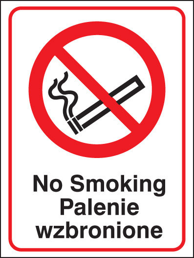No Smoking (English/Polish) Sign