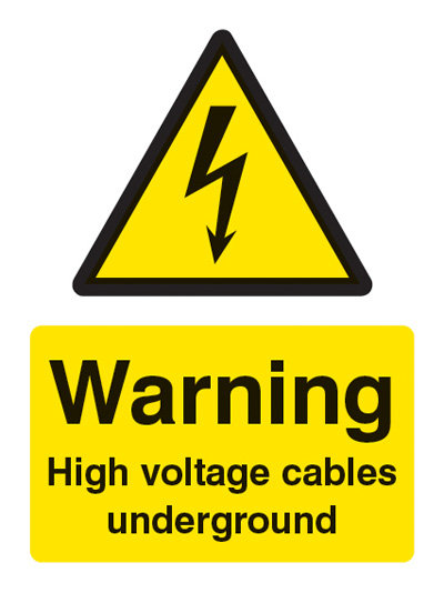 Warning High Voltage Cables Underground