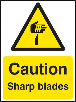Caution Sharp Blades Sign