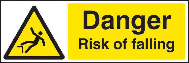 Danger Risk Of Falling Sign