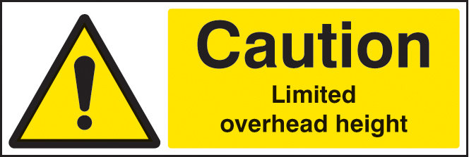 Caution Limited Overhead Height Sign