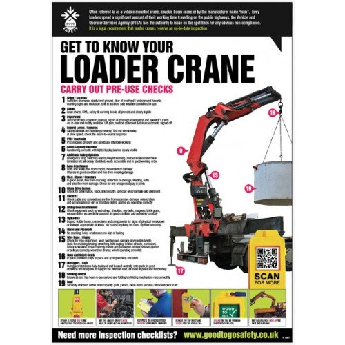 GTG Loader Crane Inspection Poster 420x594mm Synthetic Paper