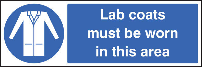 Lab Coats Must Be Worn In This Area Sign