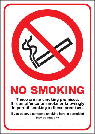 These Are No Smoking Premises A4 Rigid Plastic Sign