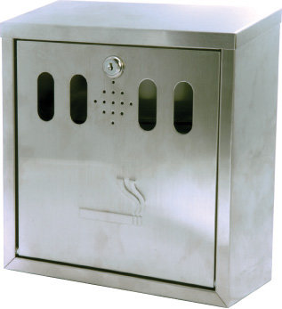 Wall Mounted Stainless Steel Cigarette Bin Sign