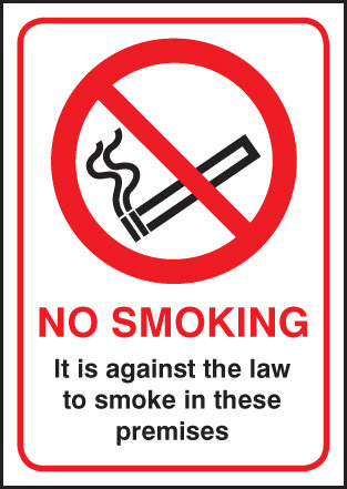 No Smoking It Is Against The Law A4 SAV Sign