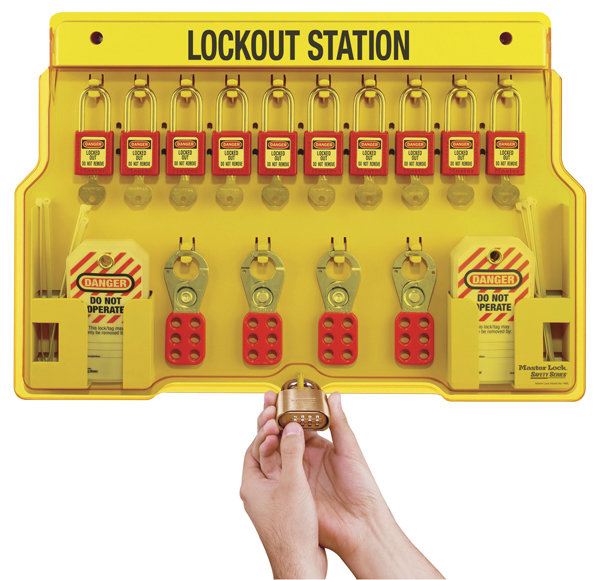 Lockout Station, 10 Lock Capacity, Includes Contents
