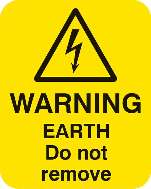 Warning Earth Do Not Remove Sheet Of 25 Labels 40x50mm