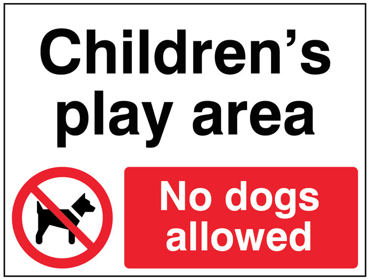 Childrens Play Area No Dogs Allowed Sign
