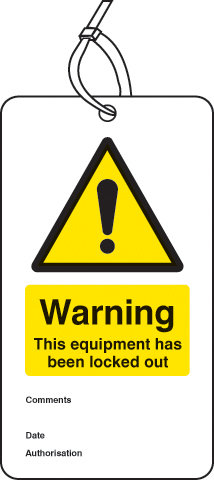 Warning Equipment Is Locked Out Double Sided Safety Tags (Pack Of 10)