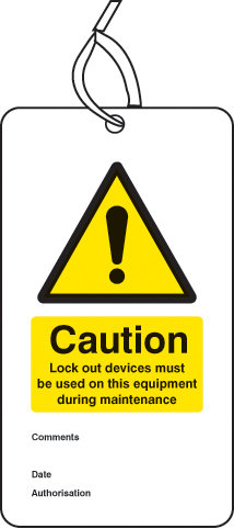 Lockout Tag - Lock Out Device Must Be Used On This Equipment... (80x150mm) Pk Of 10