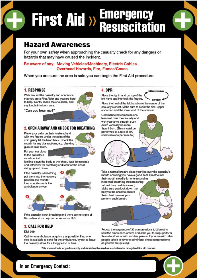 First Aid Emergency Resuscitation 420x594mm Poster