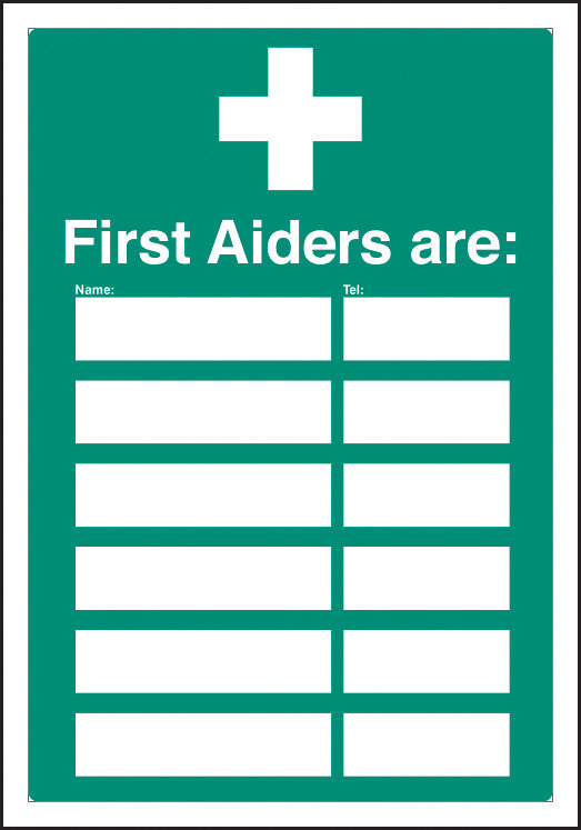 First Aiders Are (Space For 6) Adapt-A-Sign 215x310mm