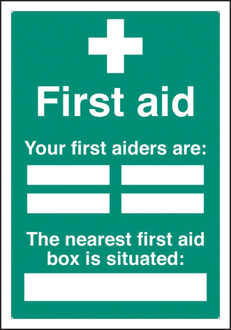 First Aiders The Nearest First Aid Box Is Situated Adapt-A-Sign 215x310mm