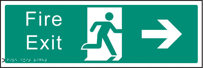 Braille - Fire Exit Right Sign - Fire safety Sign