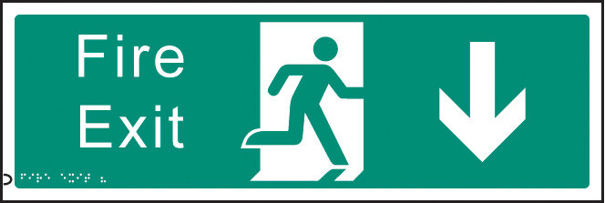 Braille - Fire Exit Down Sign - Fire safety Sign