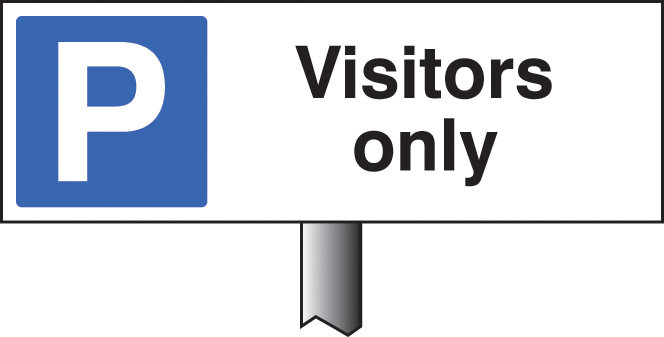 Parking Visitors Only Verge Sign 450x150mm  with Post 800mm