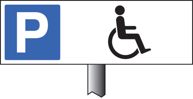 Parking Disabled Symbol Verge Sign 450x150mm (Post 800mm)