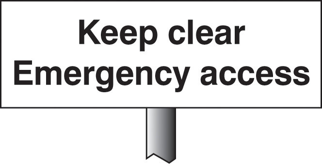 Keep Clear Emergency Access Verge Sign 450x150mm (Post 800mm)