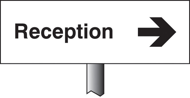 Reception Right Verge Sign 450x150mm (Post 800mm)