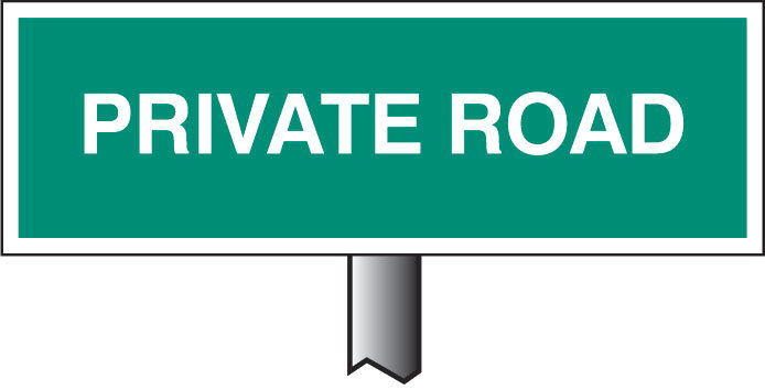 Verge Sign - Private Road 450x150mm (Post 800mm)