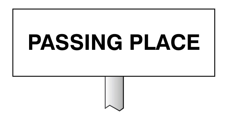 Verge Sign - Passing Place 450x150mm (Post 800mm)