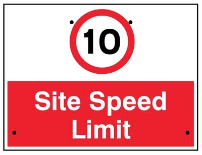 10mph Site Speed Limit, 600x450mm Re-Flex Sign (3mm Reflective Polypropylene)